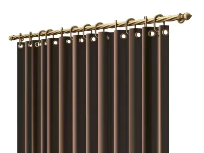 Cornice Classic Curtain 05 Gold Low-poly 3D model