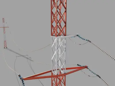 Electricity Pole 29 Low-poly 3D model
