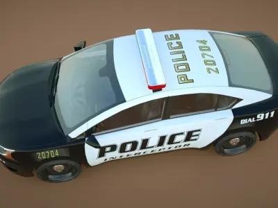 Generic Police Sedan v11 Low-poly 3D model