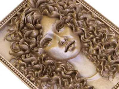 A beautiful face  eyes full of mystery and grace 3D model