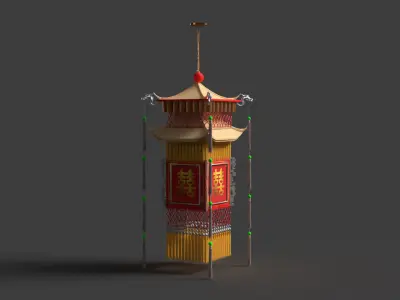 Chinese palace lantern   3D model 5