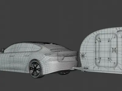 Nio ET7 with caravan 3D model