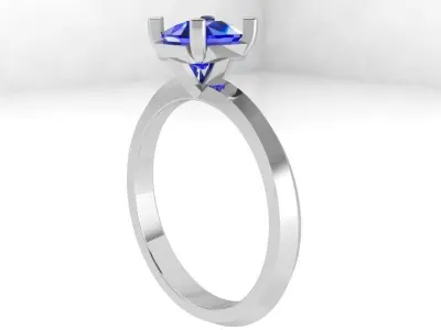 Cushion Cut Solitaire Ring 3937 3D print model