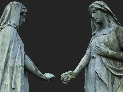 Statue of Sorrow PBR Low-poly 3D model