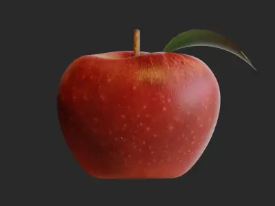 Red Apple Low-poly 3D model
