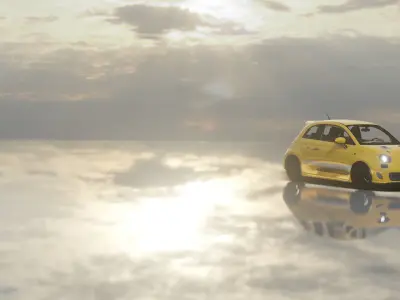 Fiat Abarth 500 - Rigged Low-poly 3D model