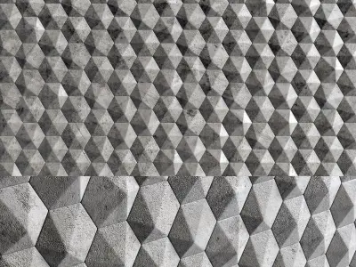 3D panels Hexagons 3D model