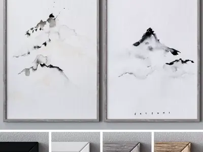 Set of large wall paintings  560 3D model