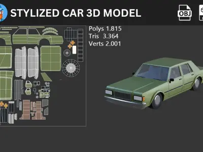 Stylized Car 3D Model 3D model