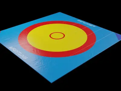 Wrestling mats UWW sport surfaces Low-poly 3D model