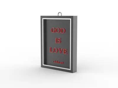 God Is Love Wall Photo frame 3D print model