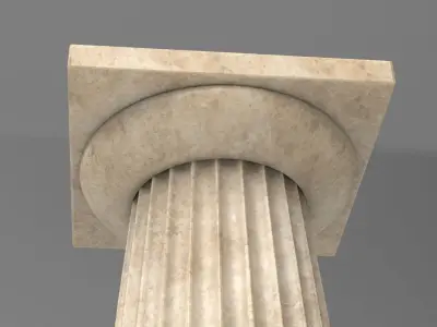 Doric style column Low-poly 3D model