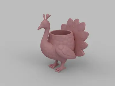 Peacock Pineapple Pot 3D print model
