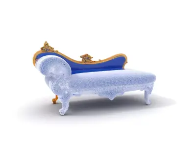Royal Blue Chaise model pack Low-poly 3D model