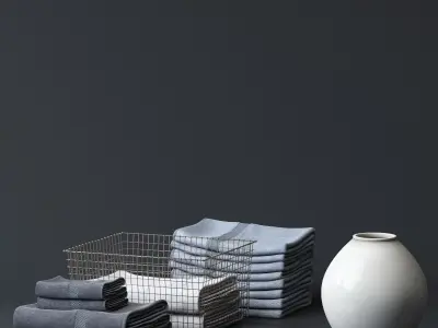 Bathroom Towel Set 3D model