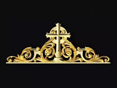 Central decor ornament for furniture 3D model 442