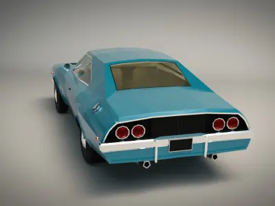 Low Poly Muscle Car 04 Low-poly 3D model