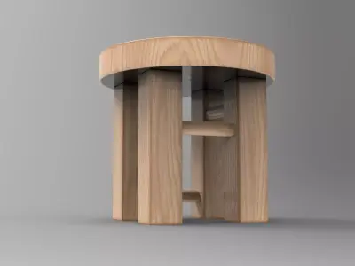 Jujo Stool Low-poly 3D model