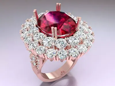 Diamond Ring - Womens Rings - N3862 3D print model