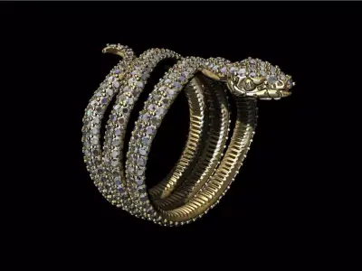 Snake ring 3D print model 3D print model