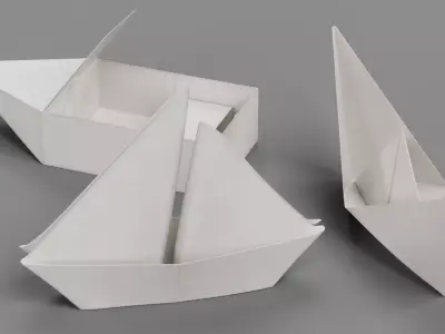 Paper Boats Low-poly 3D model