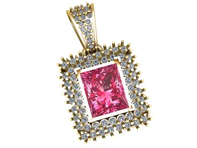 SQUARE SERENA PENDANT 3D PRINTABLE MODEL 3D print model