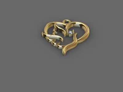 Lady pendant Low-poly 3D model