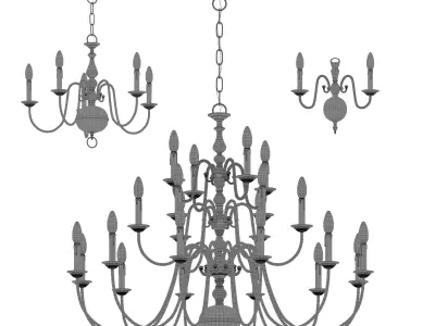 Chandelier Williamsburgh Set Collection 3D model