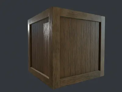 Wood box low-poly Free low-poly 3D model