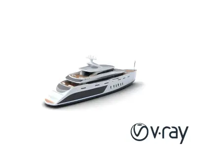 Luxurious Catamaran Superyacht model pack Low-poly 3D model