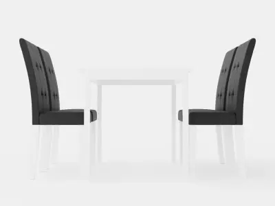 Michigan Food Group With 4 Viktor Chairs Low-poly 3D model