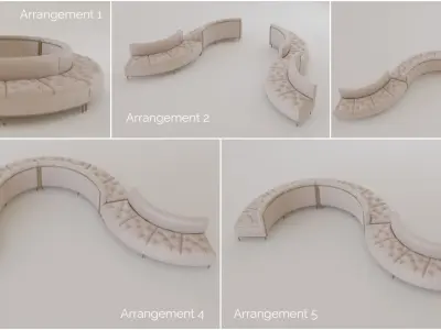 Luxury Circular Seating Modules Pack Low poly PBR Low-poly 3D model