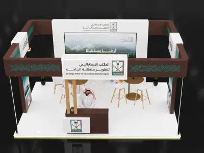 booth 6x4 open side  3D model