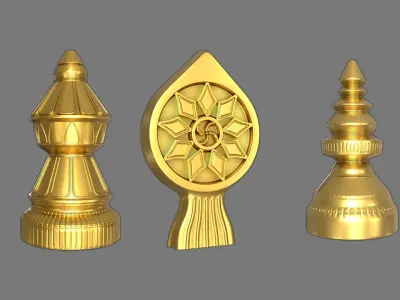 Handcrafted Brass Gajur  3D model