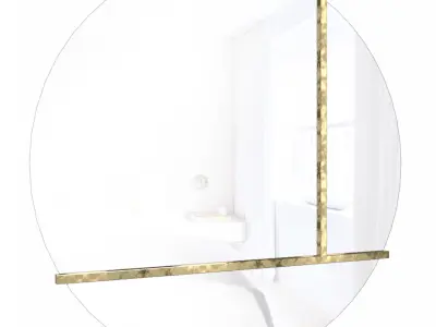 Decorative round mirror with metal inserts KFG096 3D model