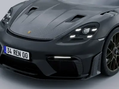 Porsche Cayman GT4 RS 3D Blender File Textured 3D model