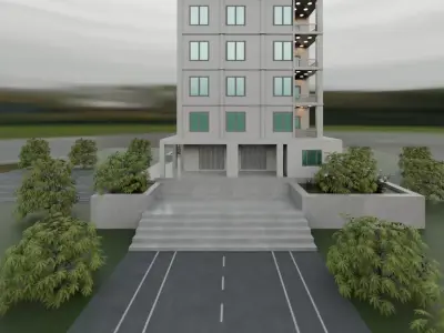 five floor house design 3D model