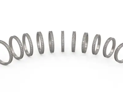 Model 1233 Eternity Band Ring 5-10 US Size 1point5mm Diamond 3D print model