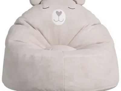 Fauteuil Ours Fausse Fourrure Gris Clair  Vertbaudet 3D model