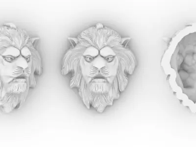 Victorian Lion biker pendant 3D print model