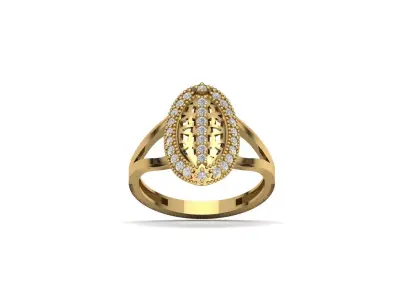 STL 3DM Women Ring Womens Ring Diamonds With Stone Model DP1404 3D print model
