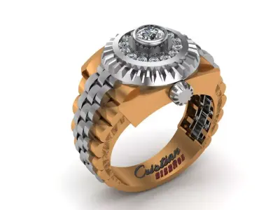 Anillo diamante corona-diamond ring crown 3D print model