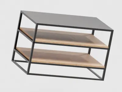 wooden shelf Low-poly 3D model