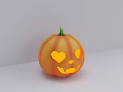 Halloween Pumpkin Low-poly 3D model 6