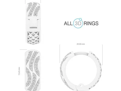 Earrings geometry with diamonds 3D print model