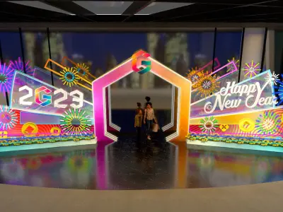 NewYear Traditional Holiday Gate Decor ShoppingMall 3D model