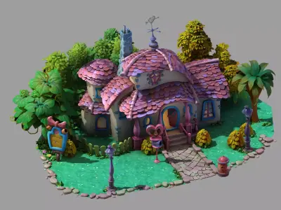 Game Cartoon - Minnie Cabin 02 3D model