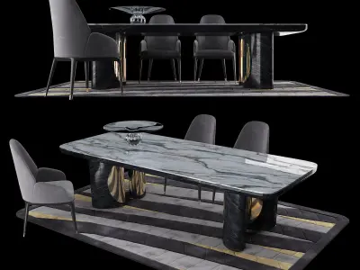LUXURY - Charisma Dining Table Chair 3D model