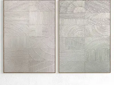 Plaster Two Photo Frame 242 Low-poly 3D model