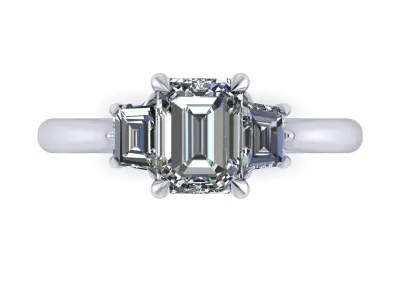 Emerald Woman Wedding Ring  3D print model